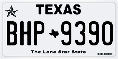 TX license plate BHP9390