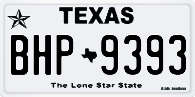 TX license plate BHP9393