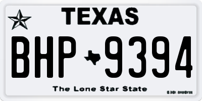 TX license plate BHP9394