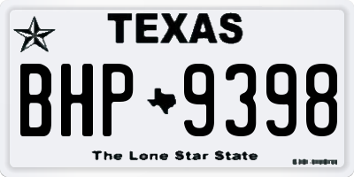 TX license plate BHP9398