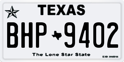 TX license plate BHP9402