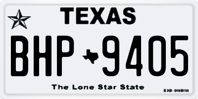 TX license plate BHP9405
