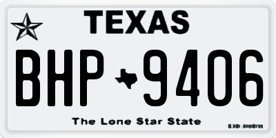 TX license plate BHP9406