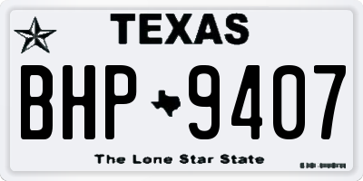 TX license plate BHP9407