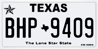 TX license plate BHP9409