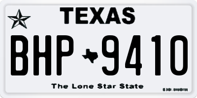 TX license plate BHP9410