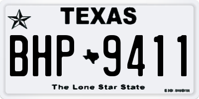 TX license plate BHP9411
