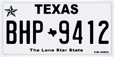 TX license plate BHP9412