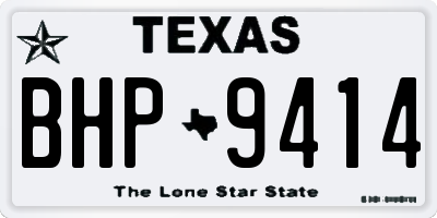 TX license plate BHP9414