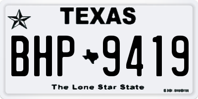TX license plate BHP9419