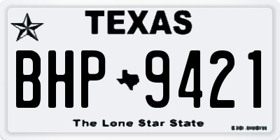 TX license plate BHP9421