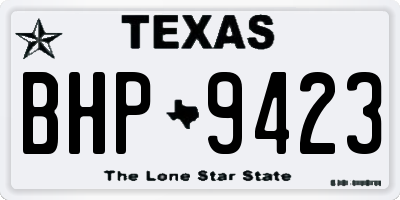 TX license plate BHP9423