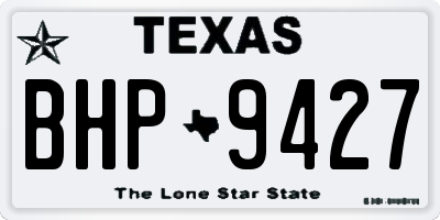 TX license plate BHP9427