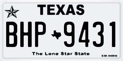 TX license plate BHP9431