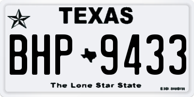 TX license plate BHP9433