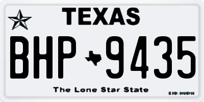 TX license plate BHP9435