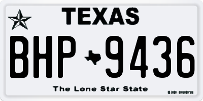 TX license plate BHP9436