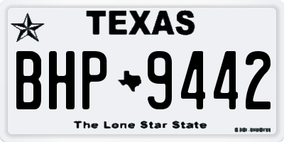 TX license plate BHP9442