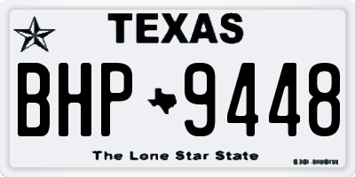 TX license plate BHP9448
