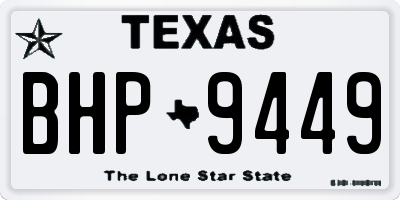 TX license plate BHP9449