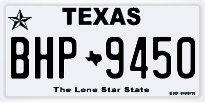 TX license plate BHP9450