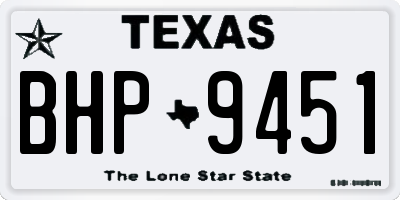 TX license plate BHP9451