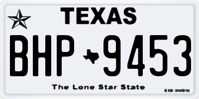 TX license plate BHP9453