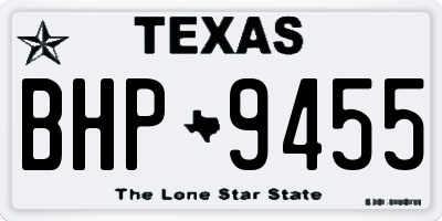 TX license plate BHP9455
