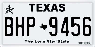 TX license plate BHP9456