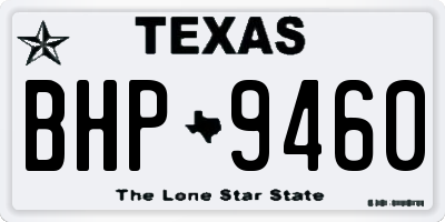 TX license plate BHP9460