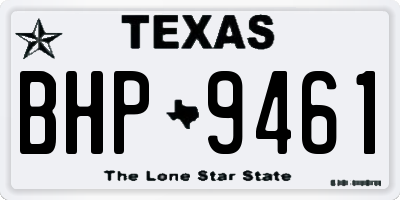 TX license plate BHP9461