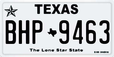TX license plate BHP9463