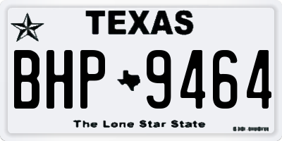 TX license plate BHP9464