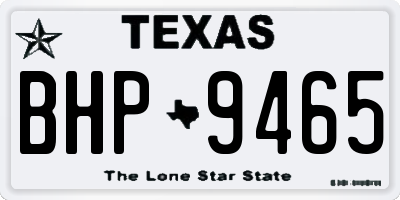 TX license plate BHP9465