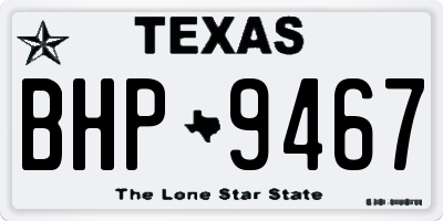 TX license plate BHP9467