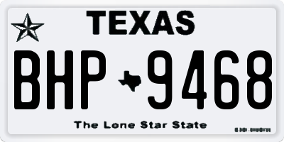 TX license plate BHP9468