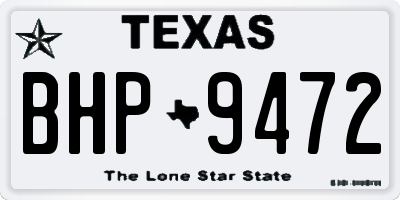 TX license plate BHP9472