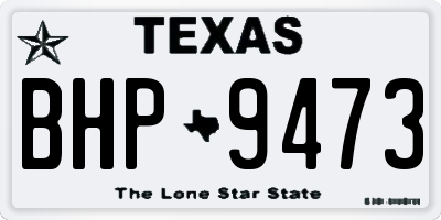 TX license plate BHP9473