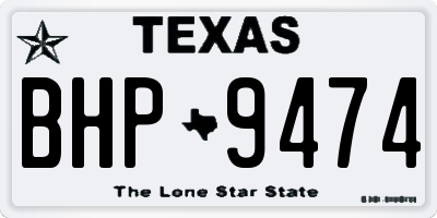 TX license plate BHP9474
