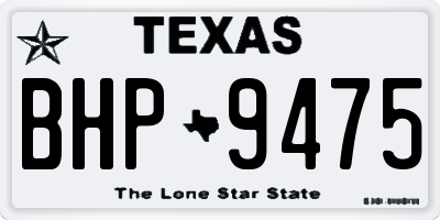 TX license plate BHP9475