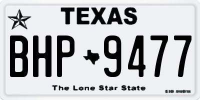TX license plate BHP9477