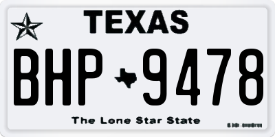 TX license plate BHP9478