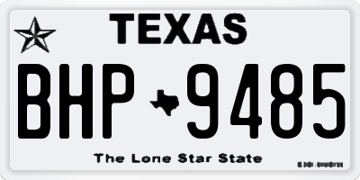 TX license plate BHP9485