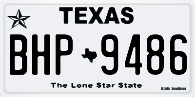 TX license plate BHP9486
