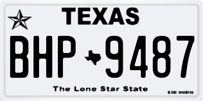 TX license plate BHP9487