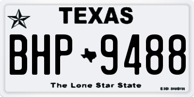 TX license plate BHP9488