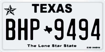 TX license plate BHP9494