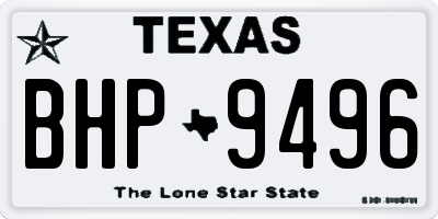TX license plate BHP9496