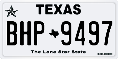 TX license plate BHP9497