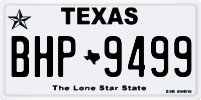 TX license plate BHP9499
